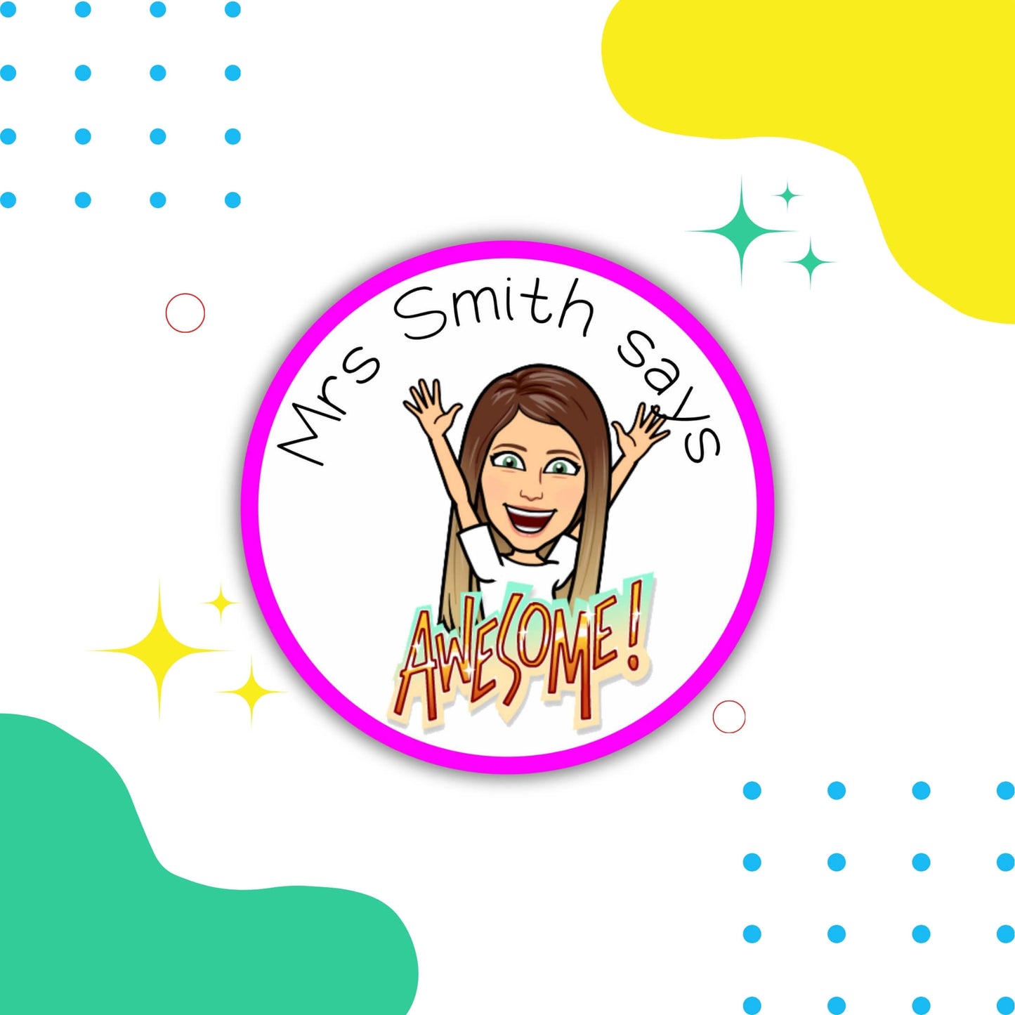 Personalised Bitmoji Teacher Stickers