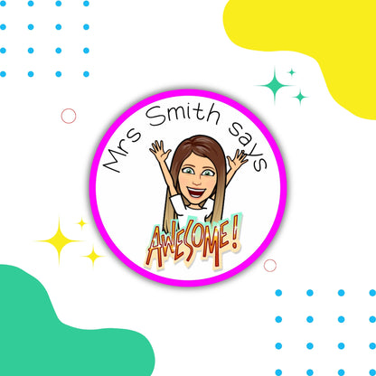 Personalised Bitmoji Teacher Stickers