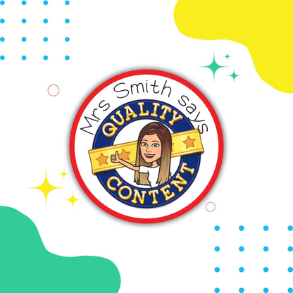 Personalised Bitmoji Teacher Stickers