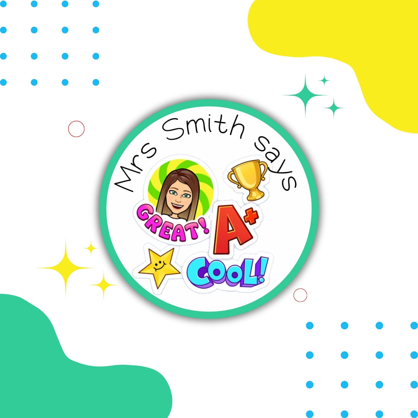 Personalised Bitmoji Teacher Stickers