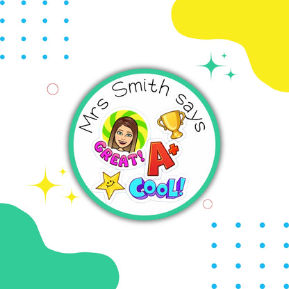 Personalised Bitmoji Teacher Stickers