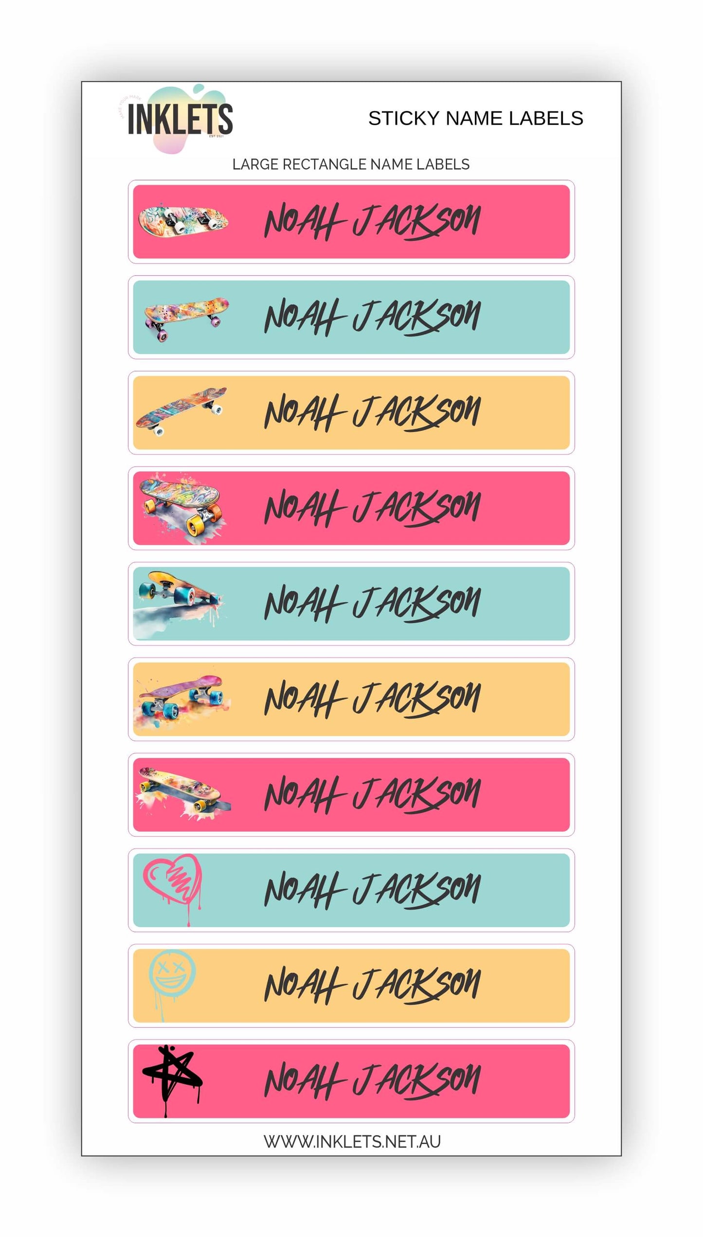 Skateboard Name Label Bundle