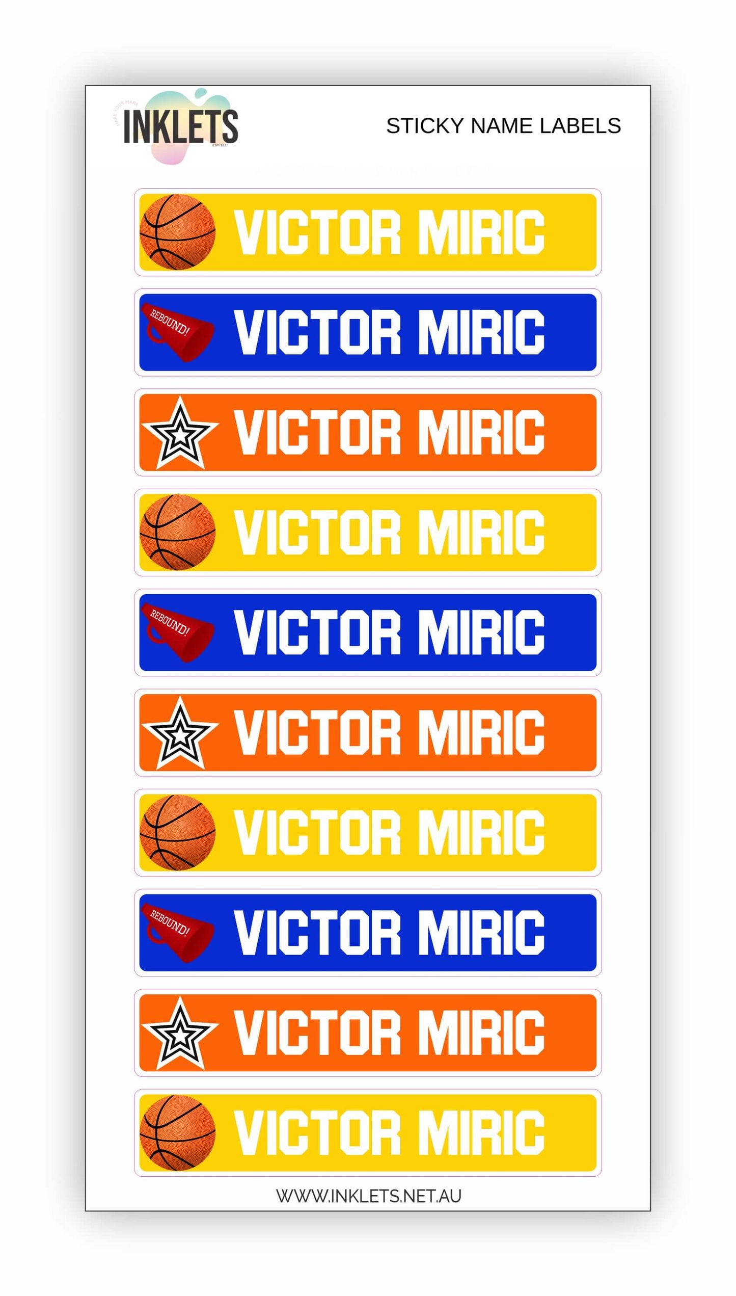 Basketball Name Label Bundle