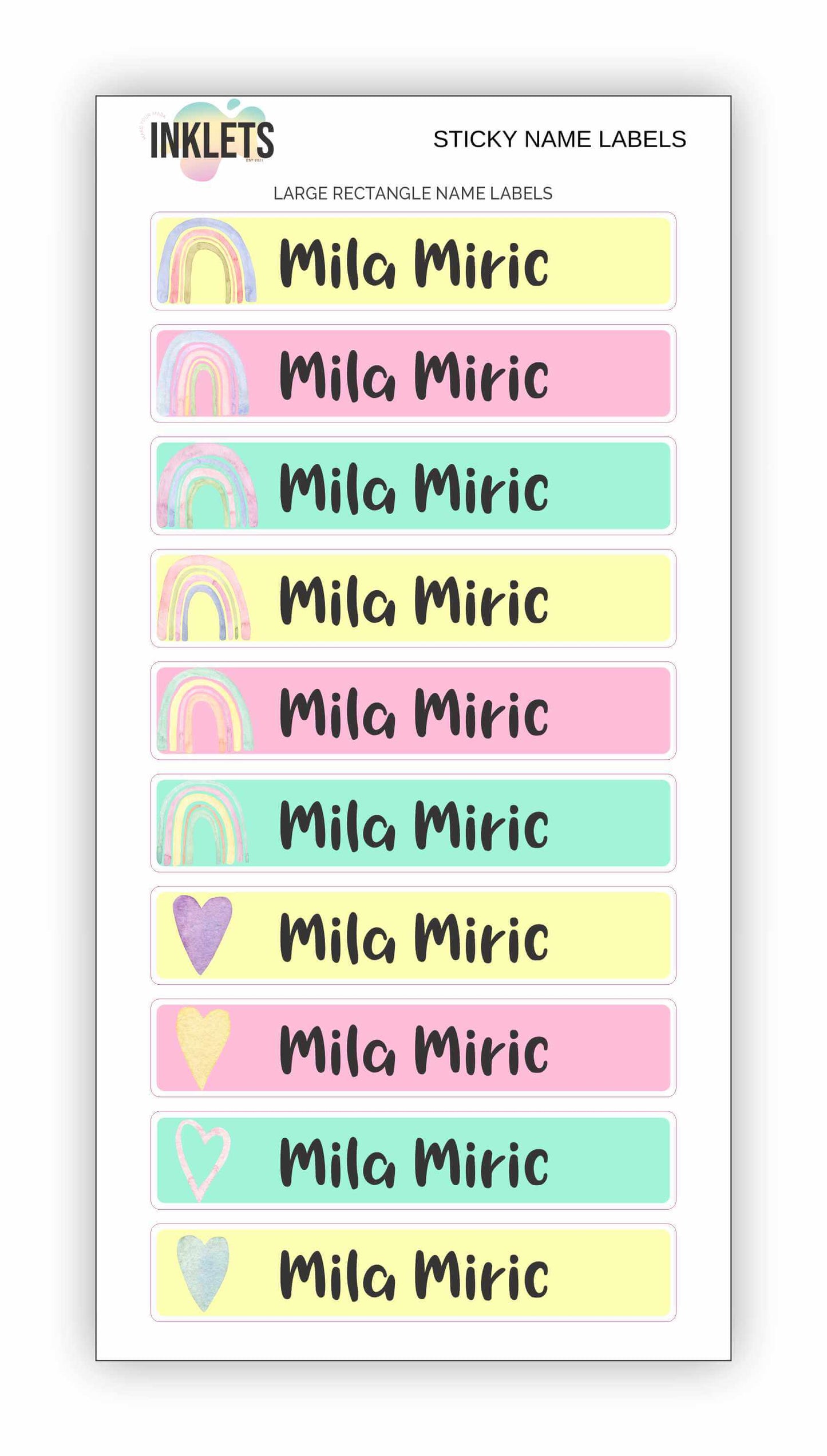 Rainbow Name Label Bundle