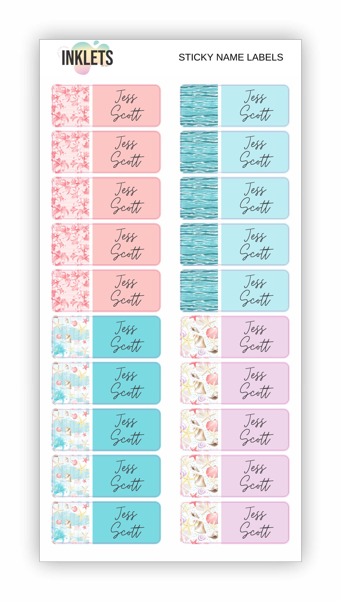 Ocean Life Name Label Bundle