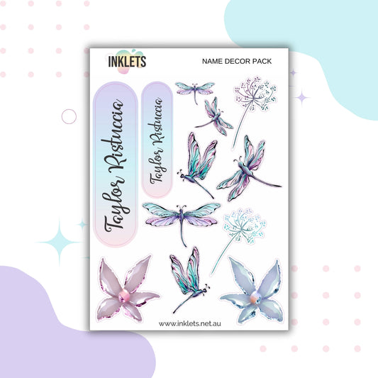 Dragonflies Name Decor Sheets