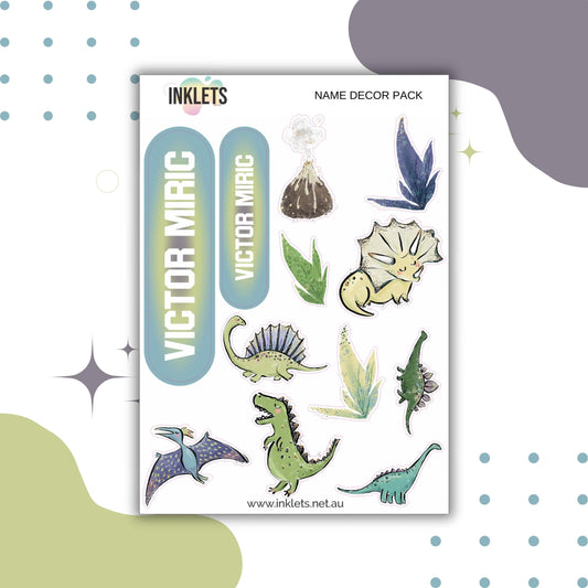 Dinos Name Decor Sheets