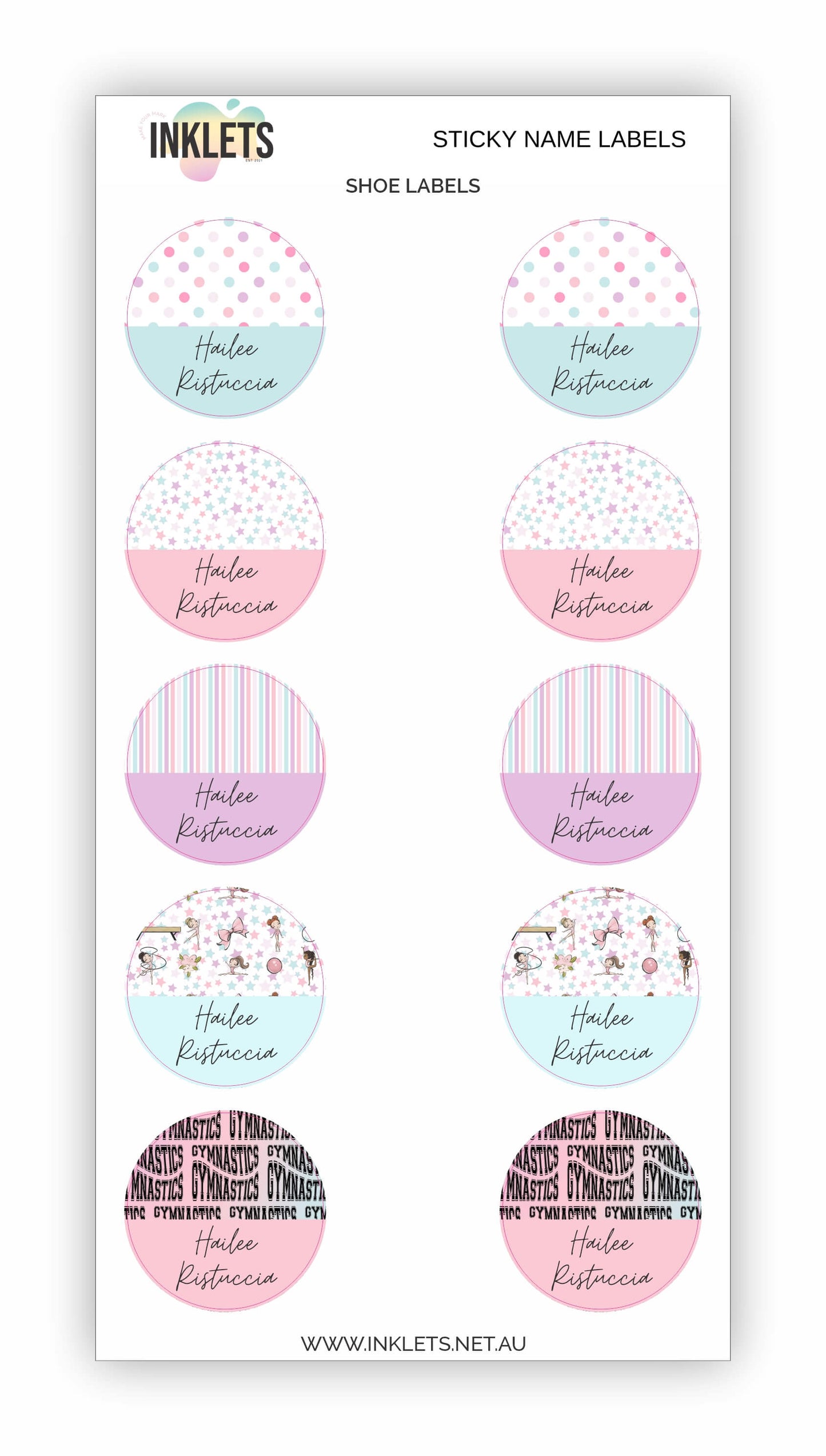 Gymnastics Name Label Bundle