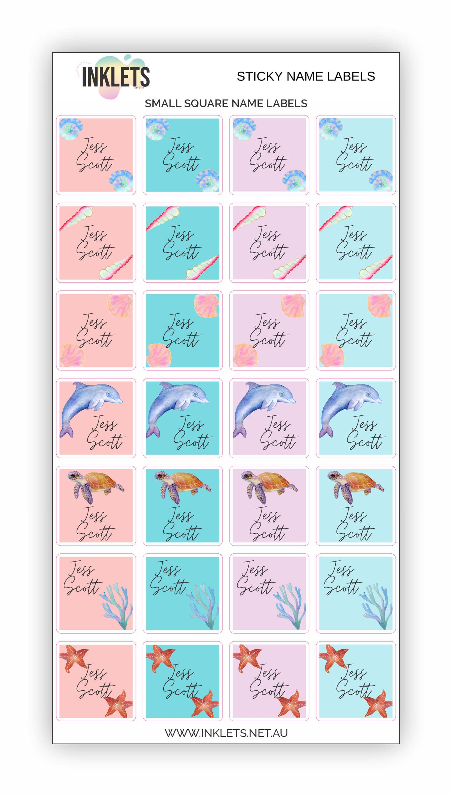 Ocean Life Name Label Bundle