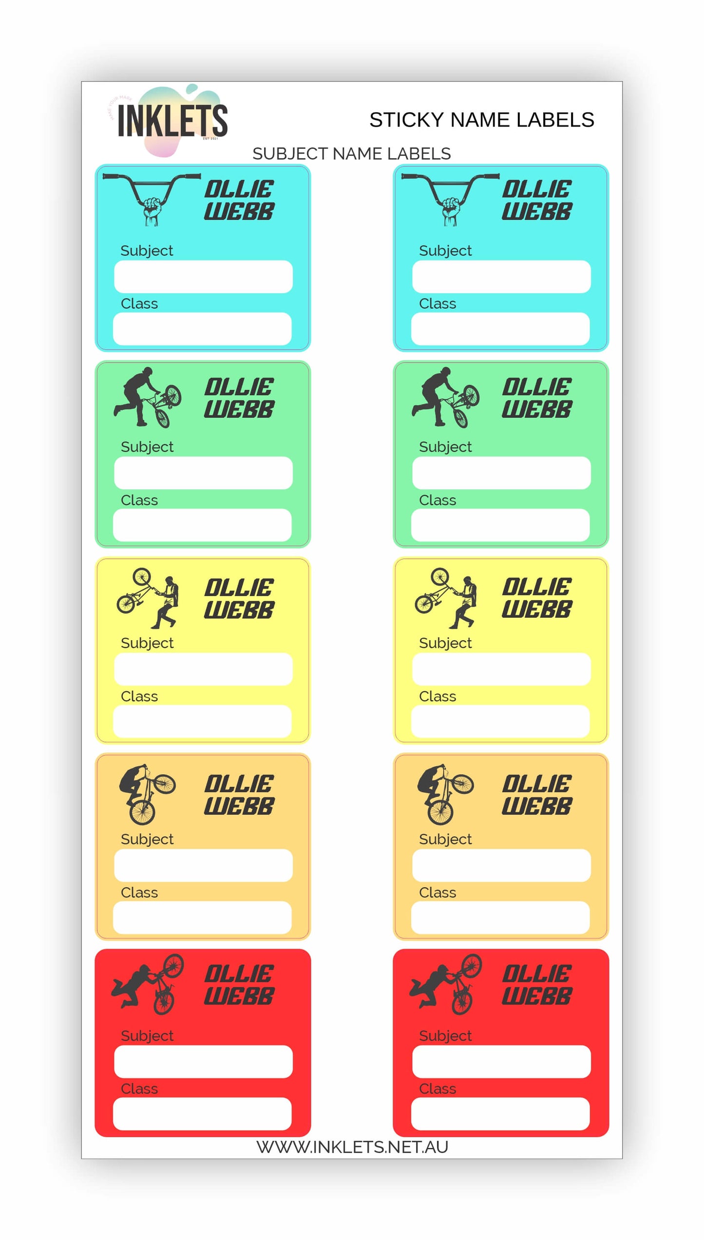 BMX Name Label Bundle