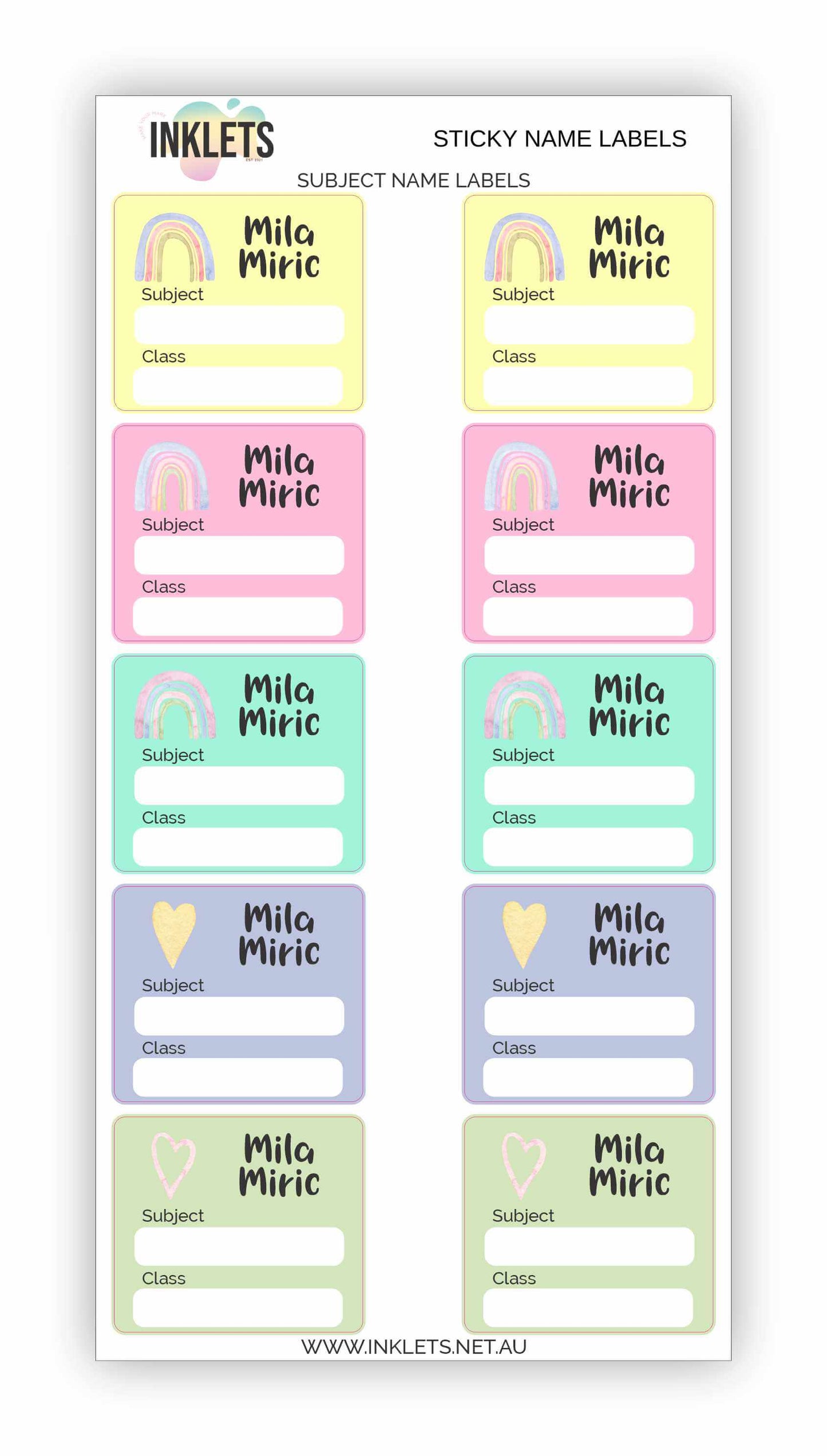 Rainbow Name Label Bundle