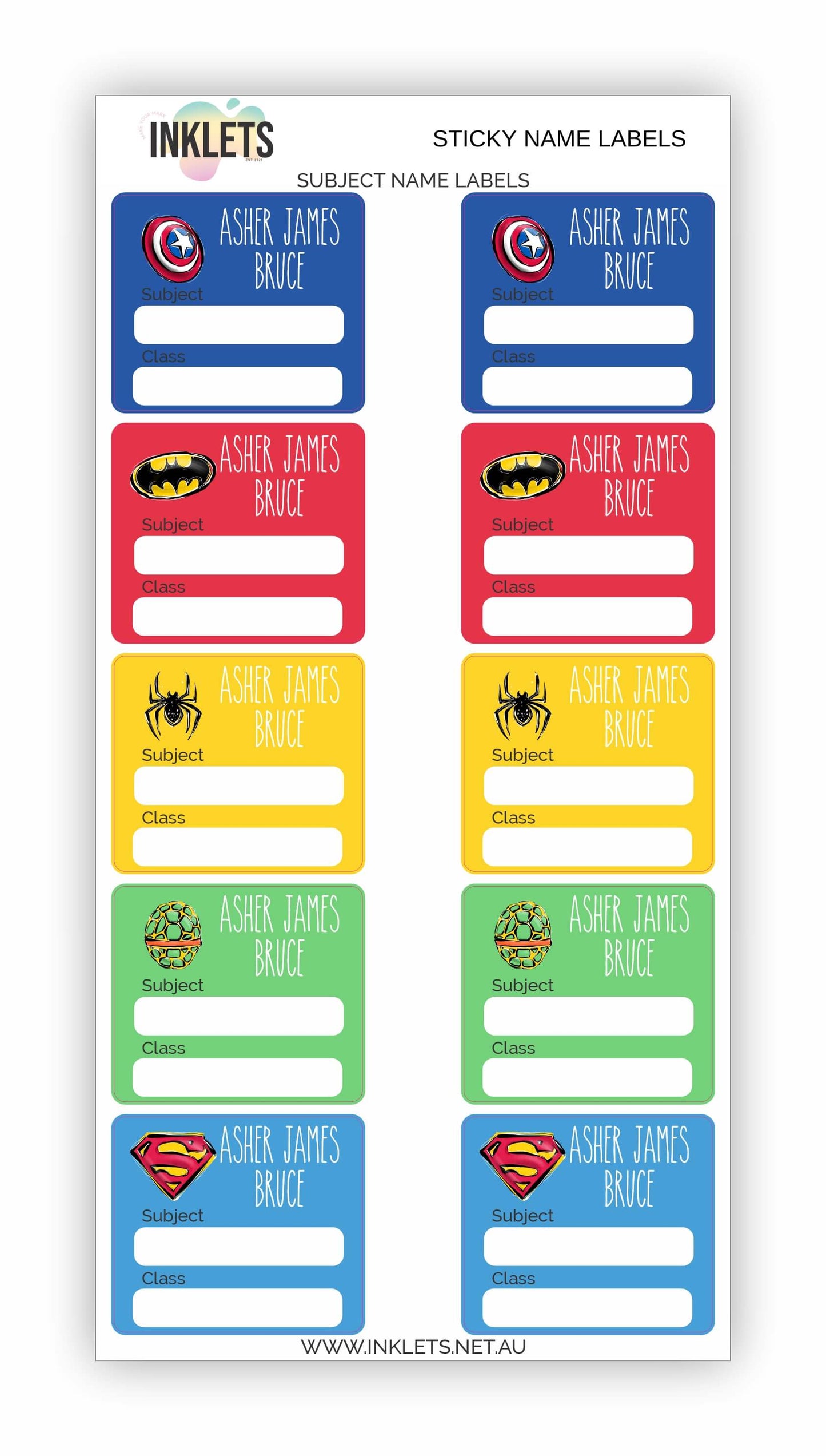 Superboyz Name Label Bundle