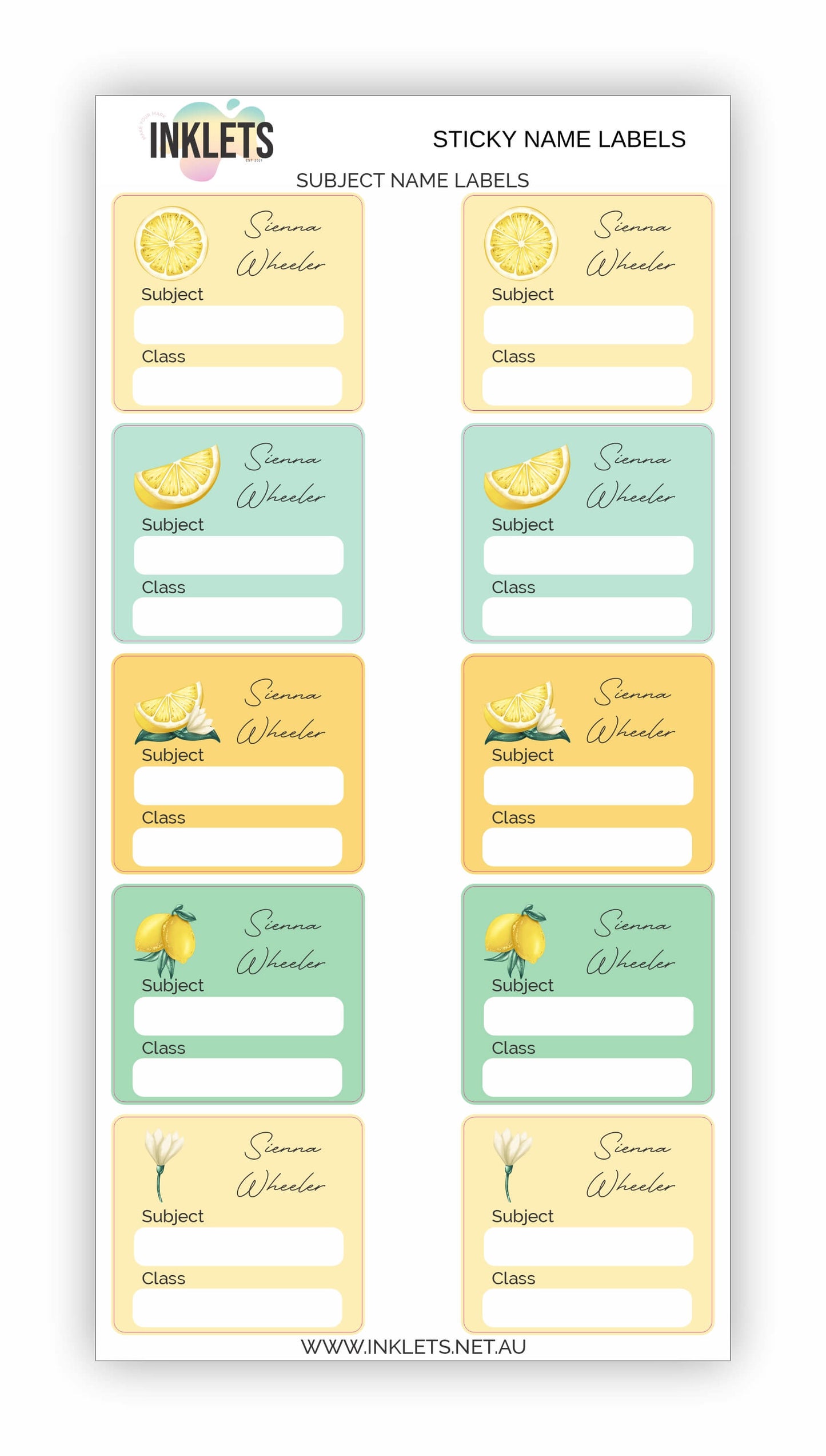 Lemonade Name Label Bundle