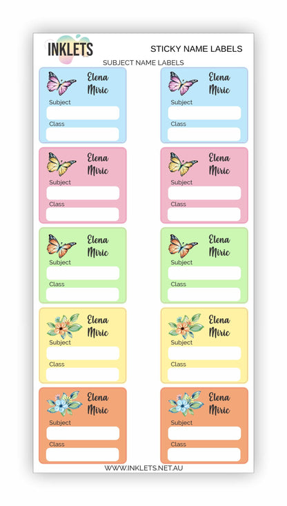 Butterflies Name Label Bundle